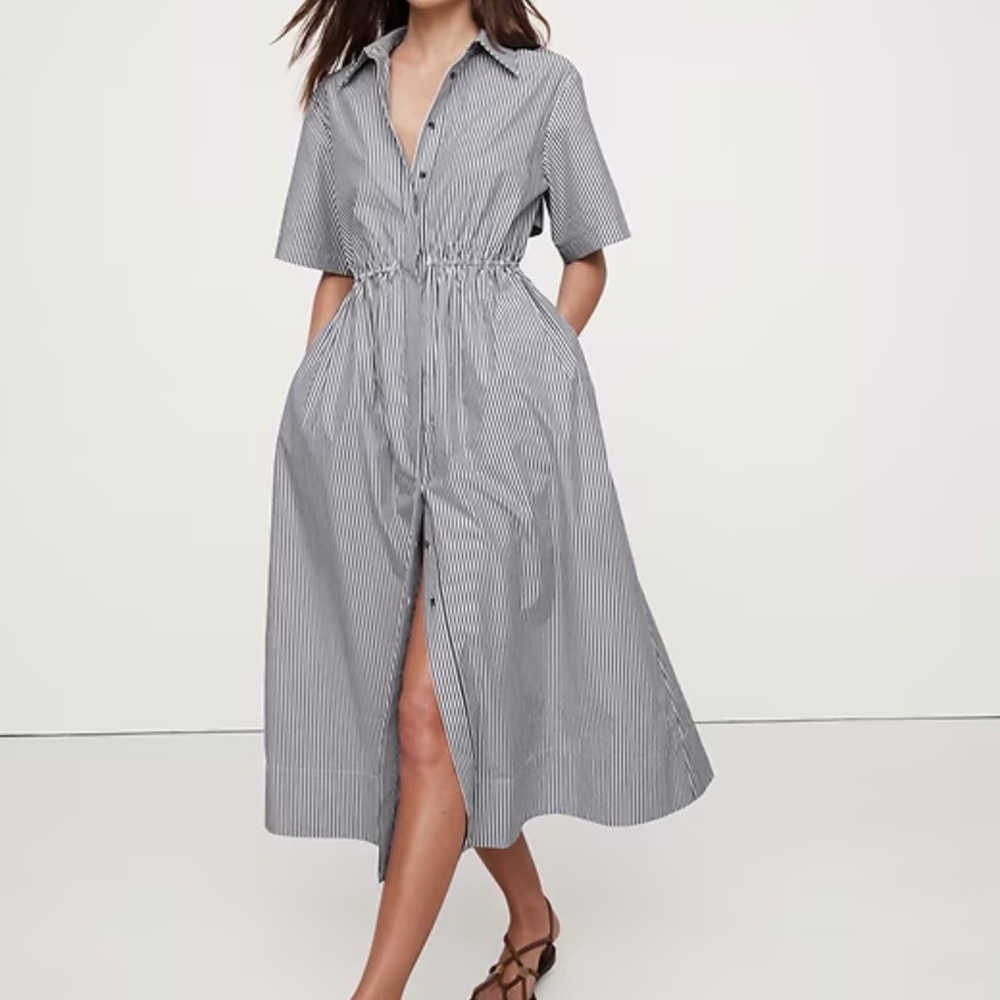 Banana Republic Cotton Poplin Open Back Dress